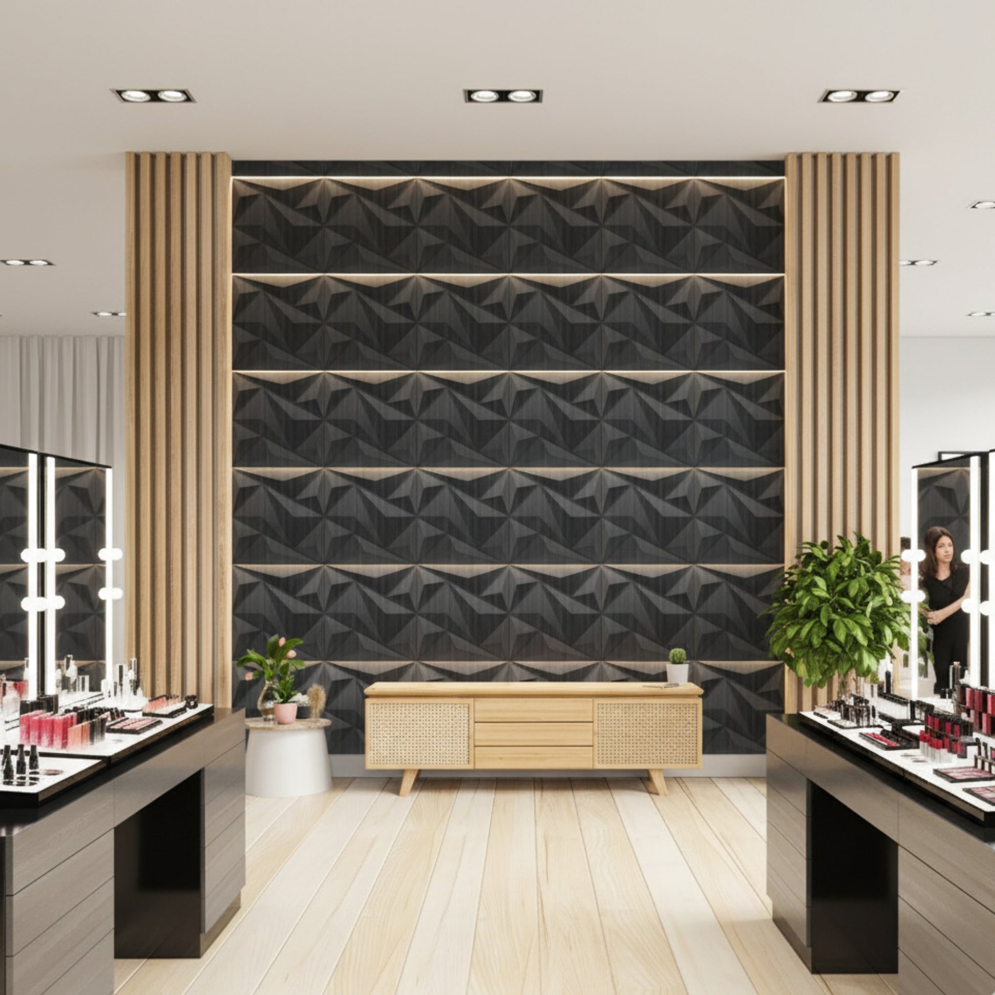 Gray Pine Wood 3D Wall Panels Alps Design