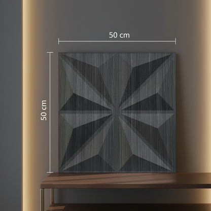 Grey Pine Wood Crystal Design 3D Wall Panel Front View-4