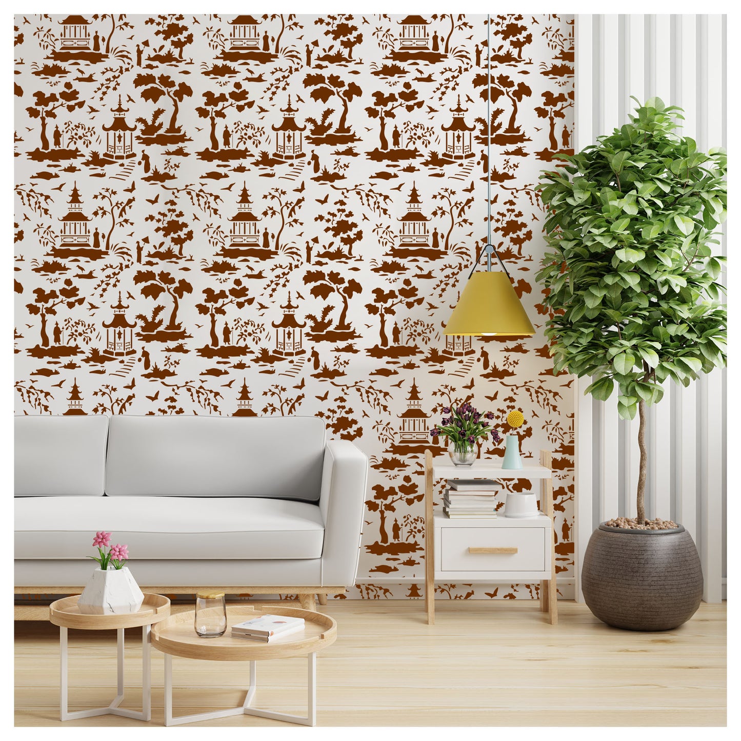 Hidden Oasis Toile Design Stencil for Wall Painting (KDMD1470)