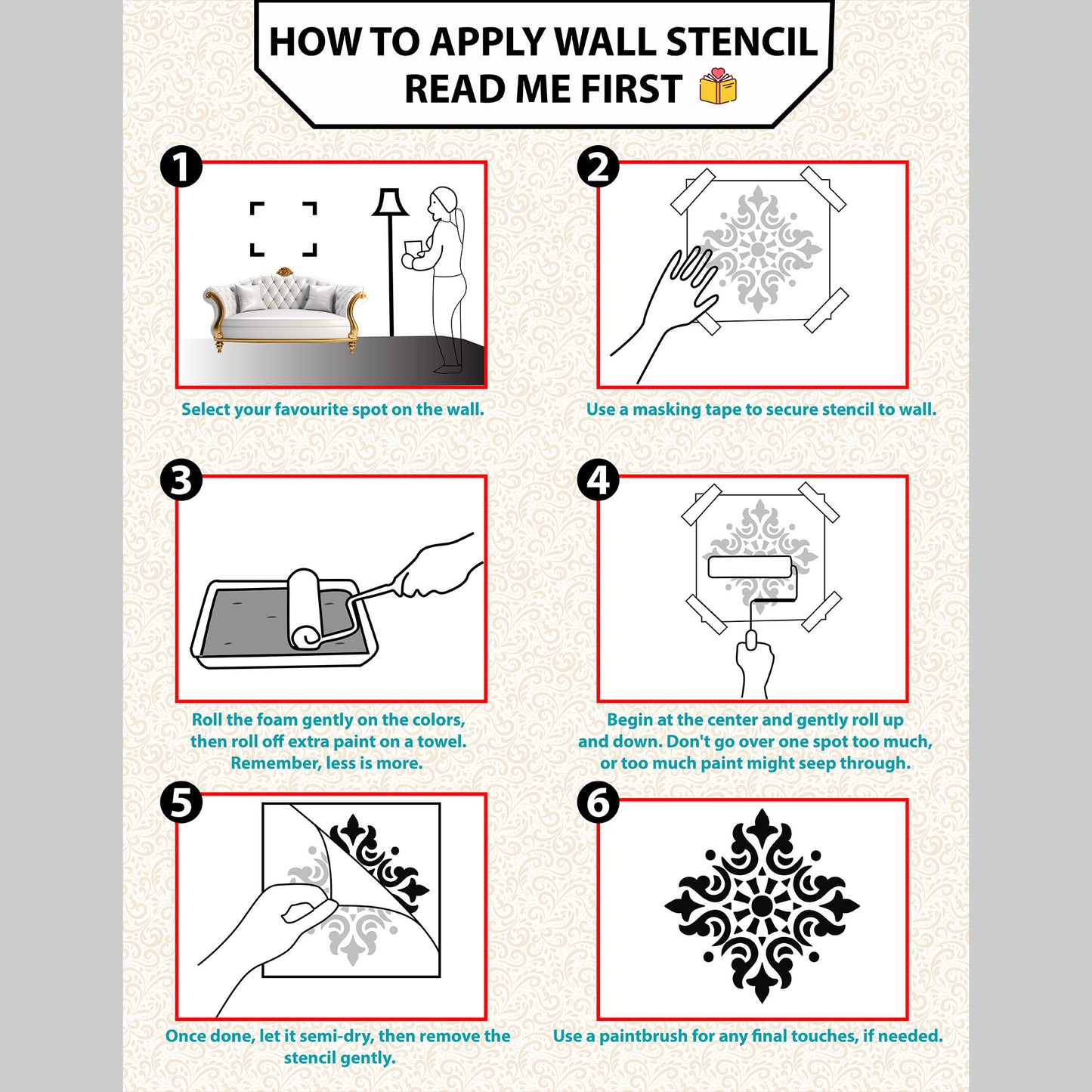 Reefs Design Wall Stencils for Deoration (KDMD1414)