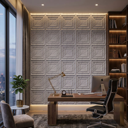 Imperial White 3D Wall Panels Accent Design1