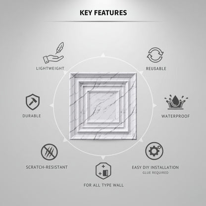 Imperial White 3D Wall Panels Accent Design2