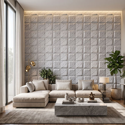 Imperial White 3D Wall Panels Cube Design-1