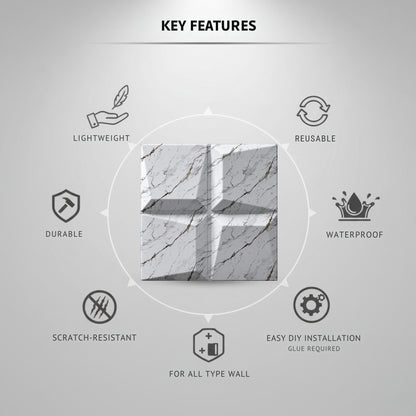 Imperial White 3D Wall Panels Cube Design-3