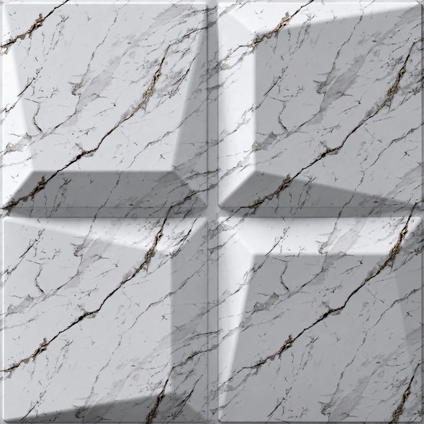 Imperial White 3D Wall Panels Cube Design
