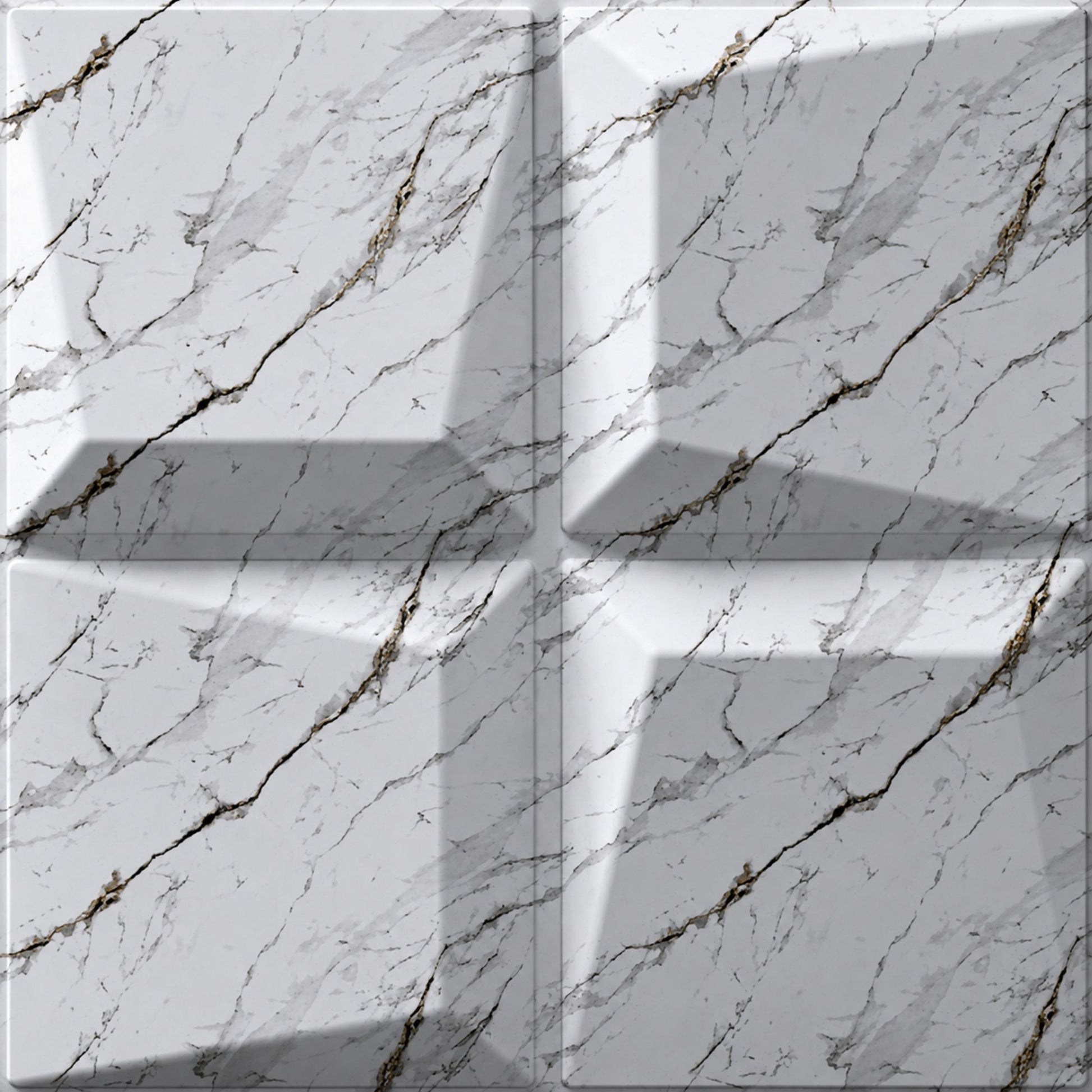 Imperial White 3D Wall Panels Cube Design