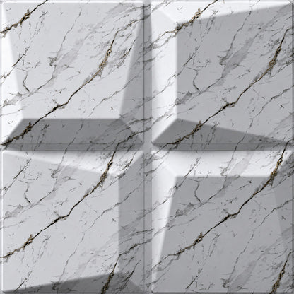 Imperial White 3D Wall Panels Cube Design