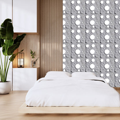 Imperial White Acrylic Moon Design 3D Wall Panel-1