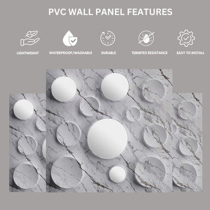 Imperial White Acrylic Moon Design 3D Wall Panel-3