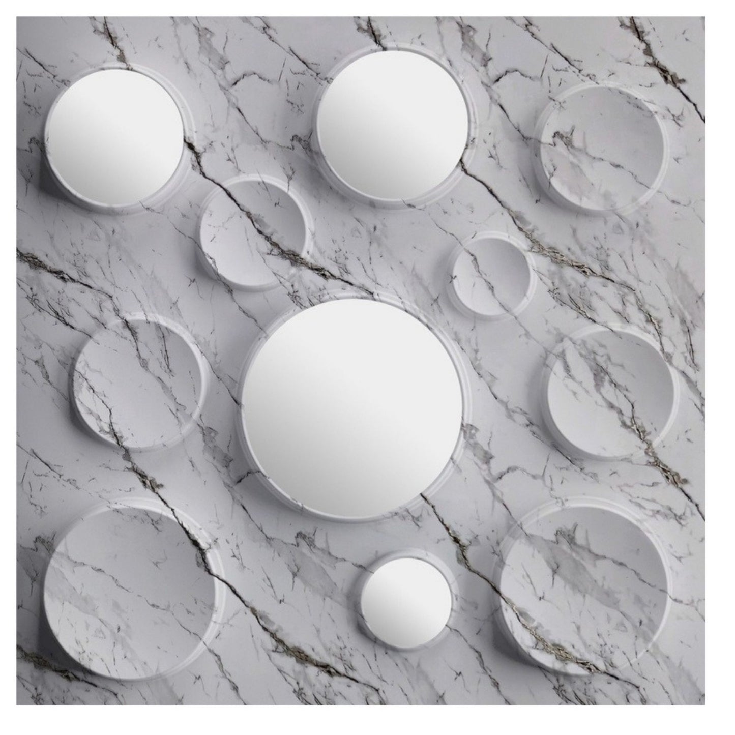 Imperial White Acrylic Moon Design 3D Wall Panel