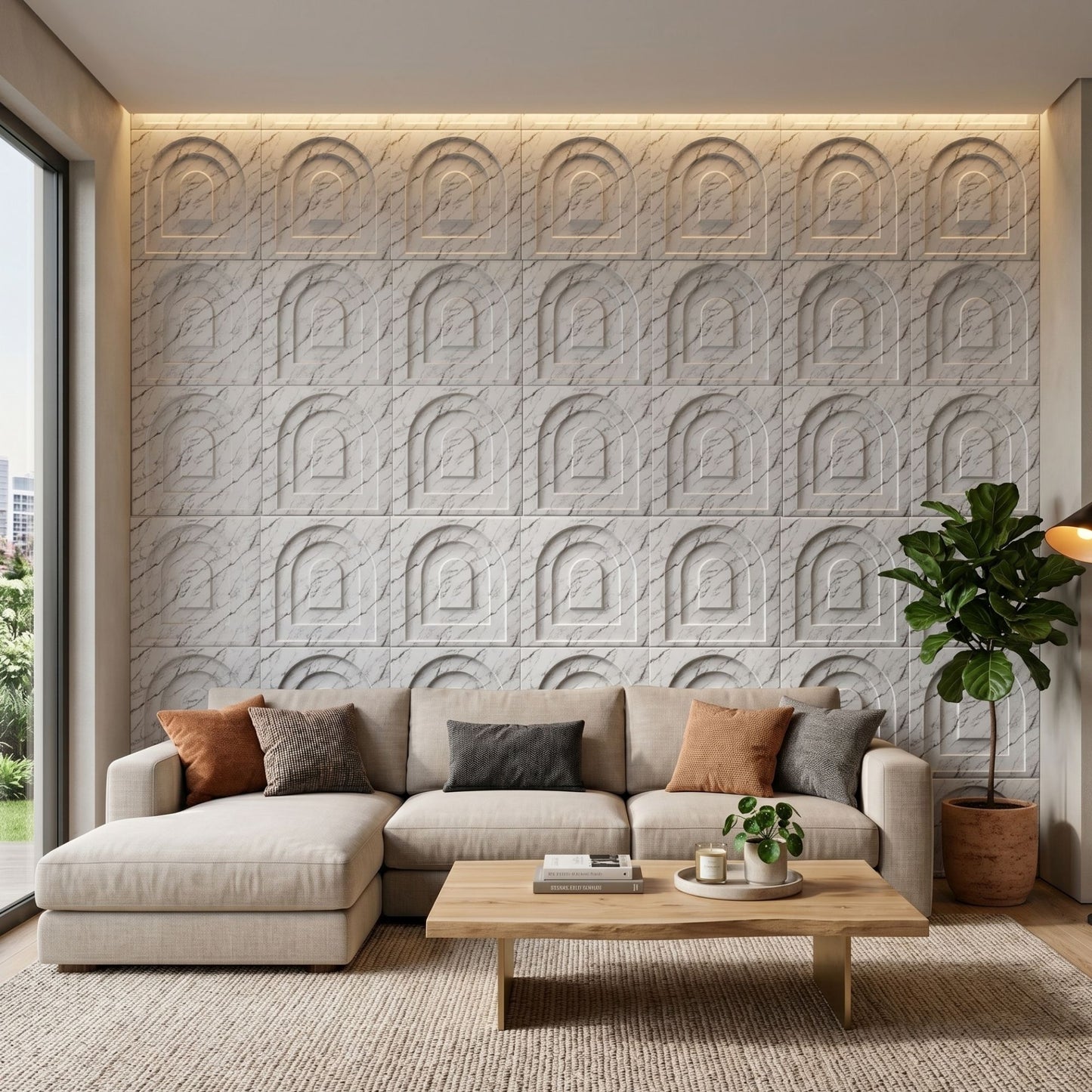 Imperial White Archi Design 3D Wall Panel-1