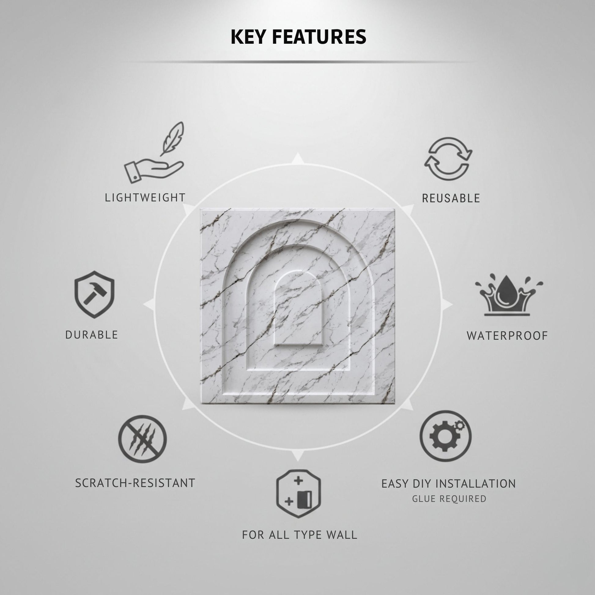 Imperial White Archi Design 3D Wall Panel-3