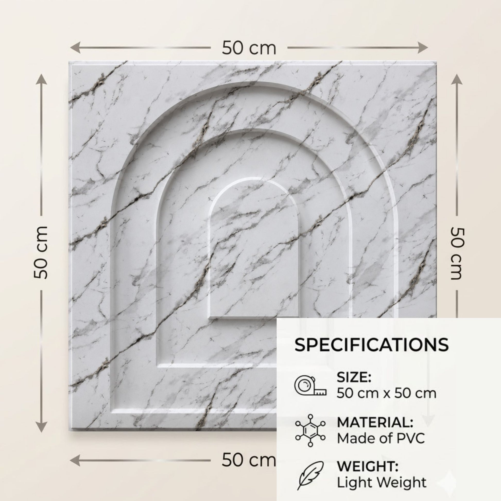Imperial White Archi Design 3D Wall Panel-4