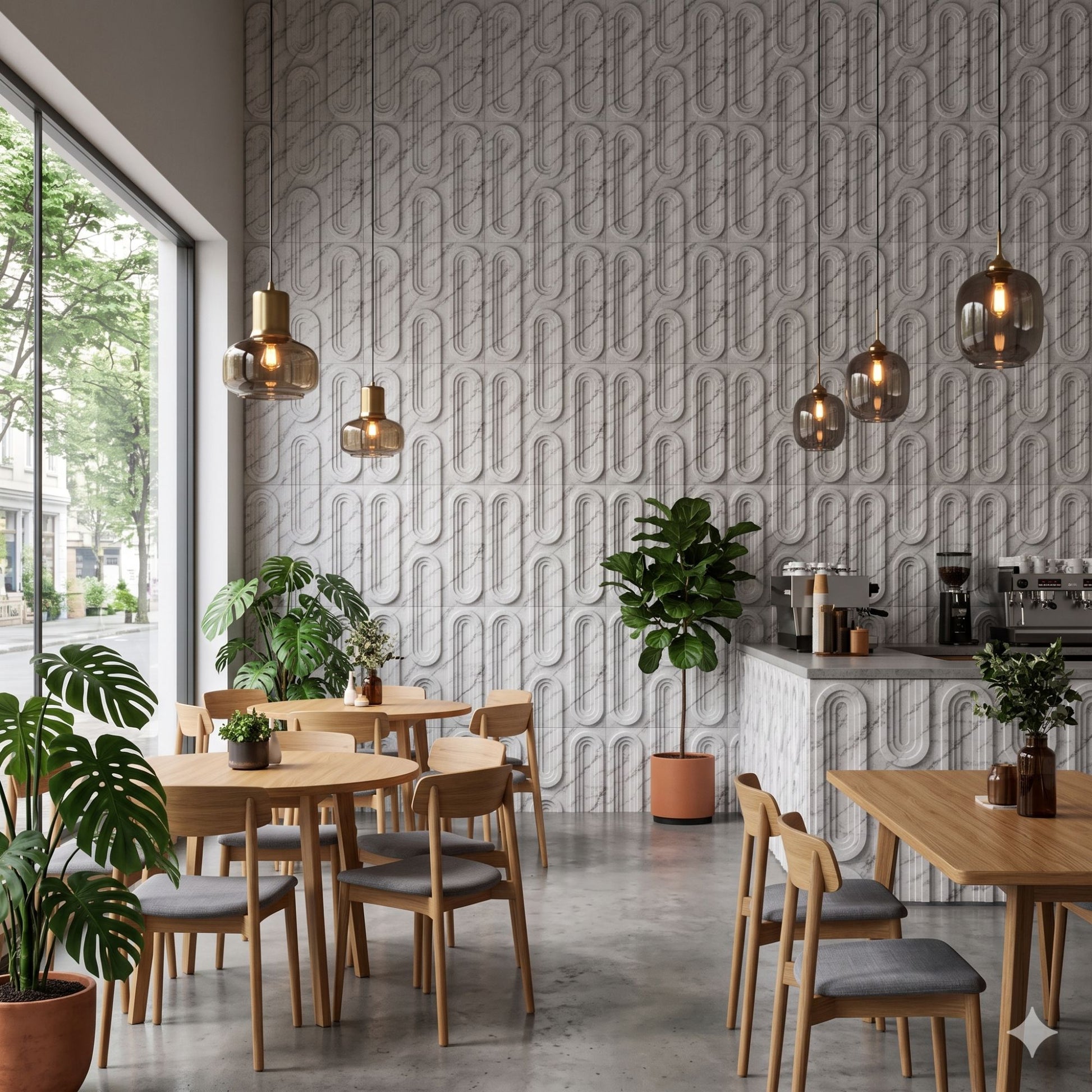 Imperial White Loops Design 3D Wall Panel-1