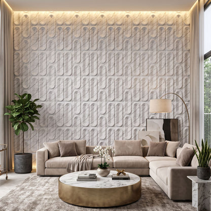 Imperial White Loops Design 3D Wall Panel-2