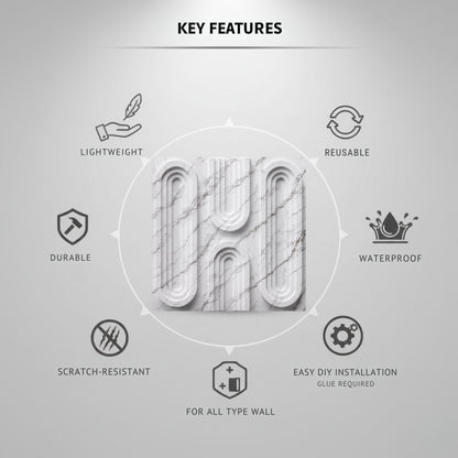 Imperial White Loops Design 3D Wall Panel-3