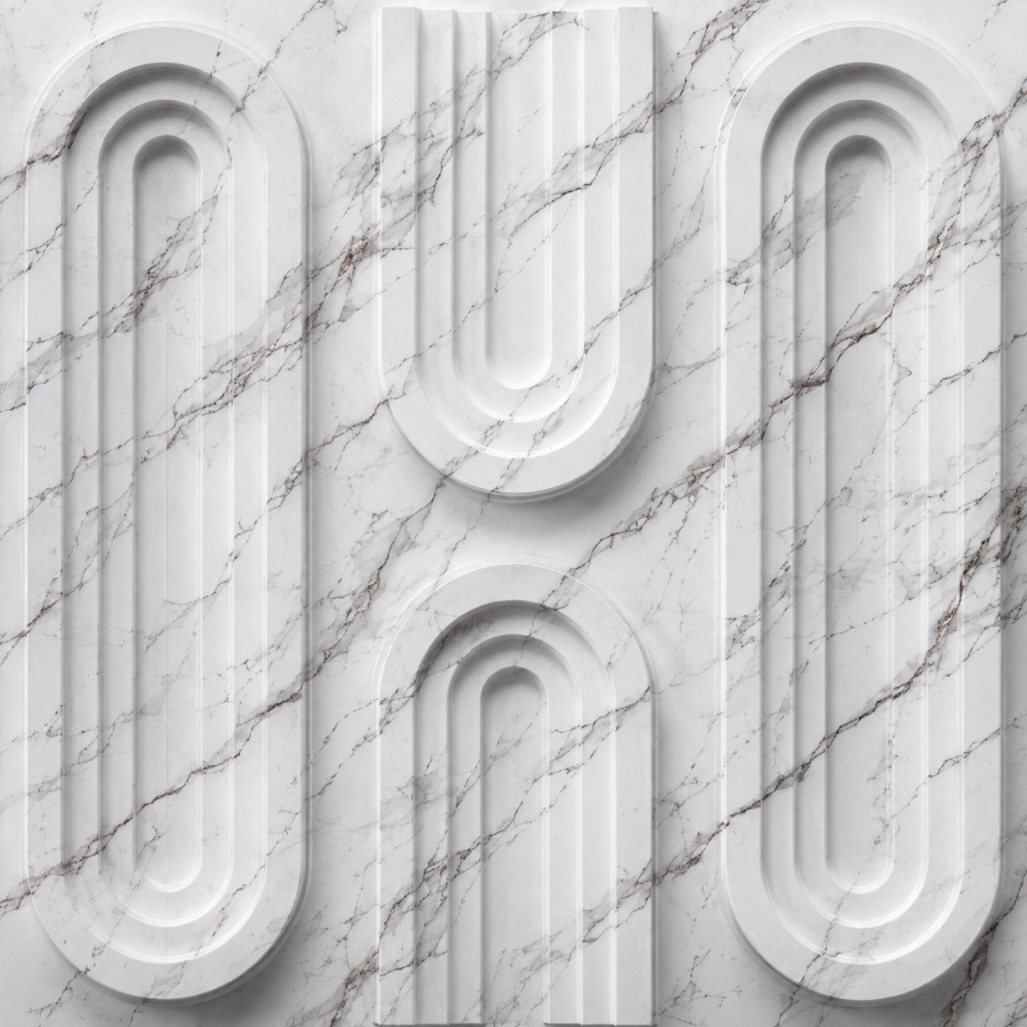 Imperial White Loops Design 3D Wall Panel