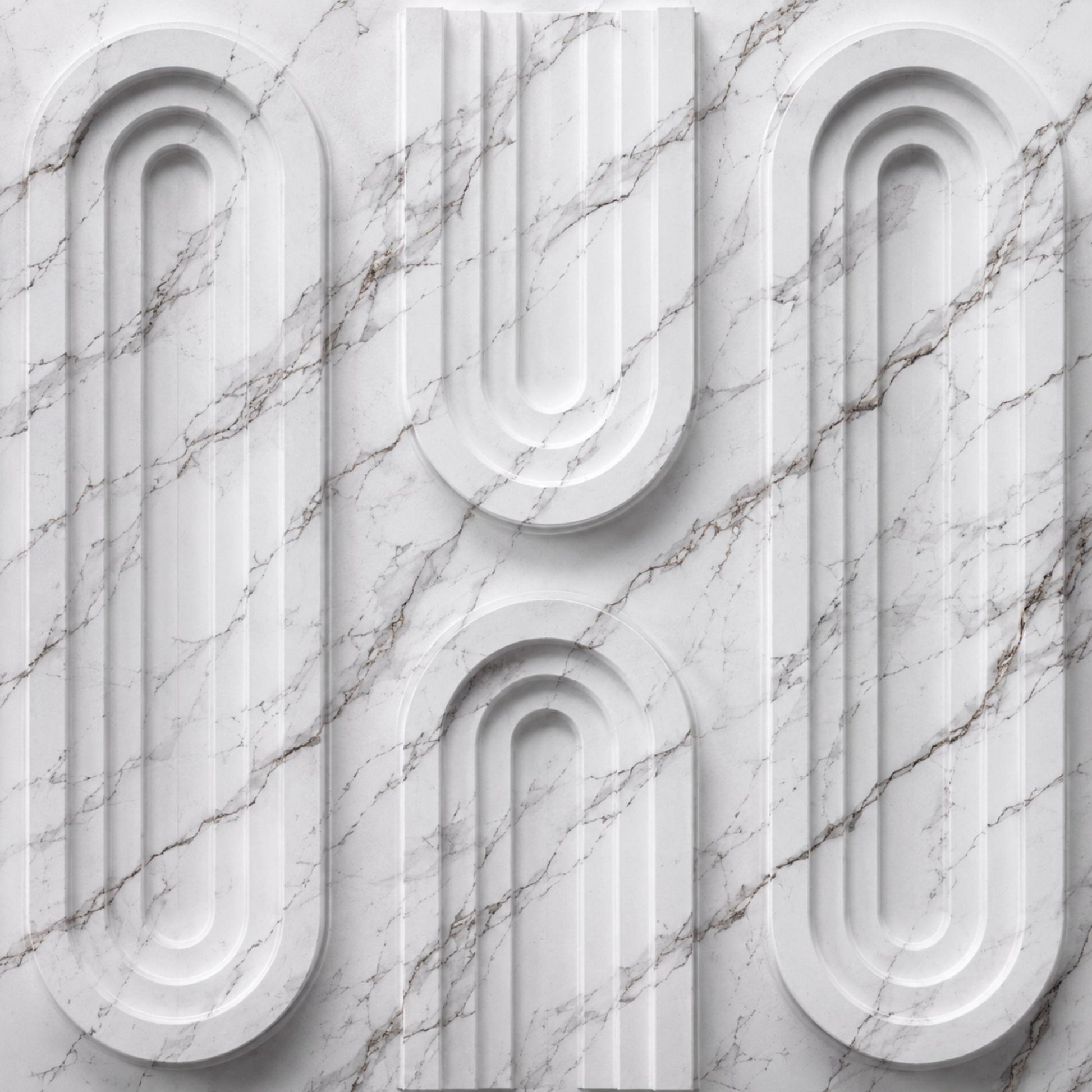 Imperial White Loops Design 3D Wall Panel
