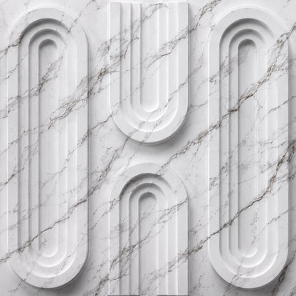 Imperial White Loops Design 3D Wall Panel
