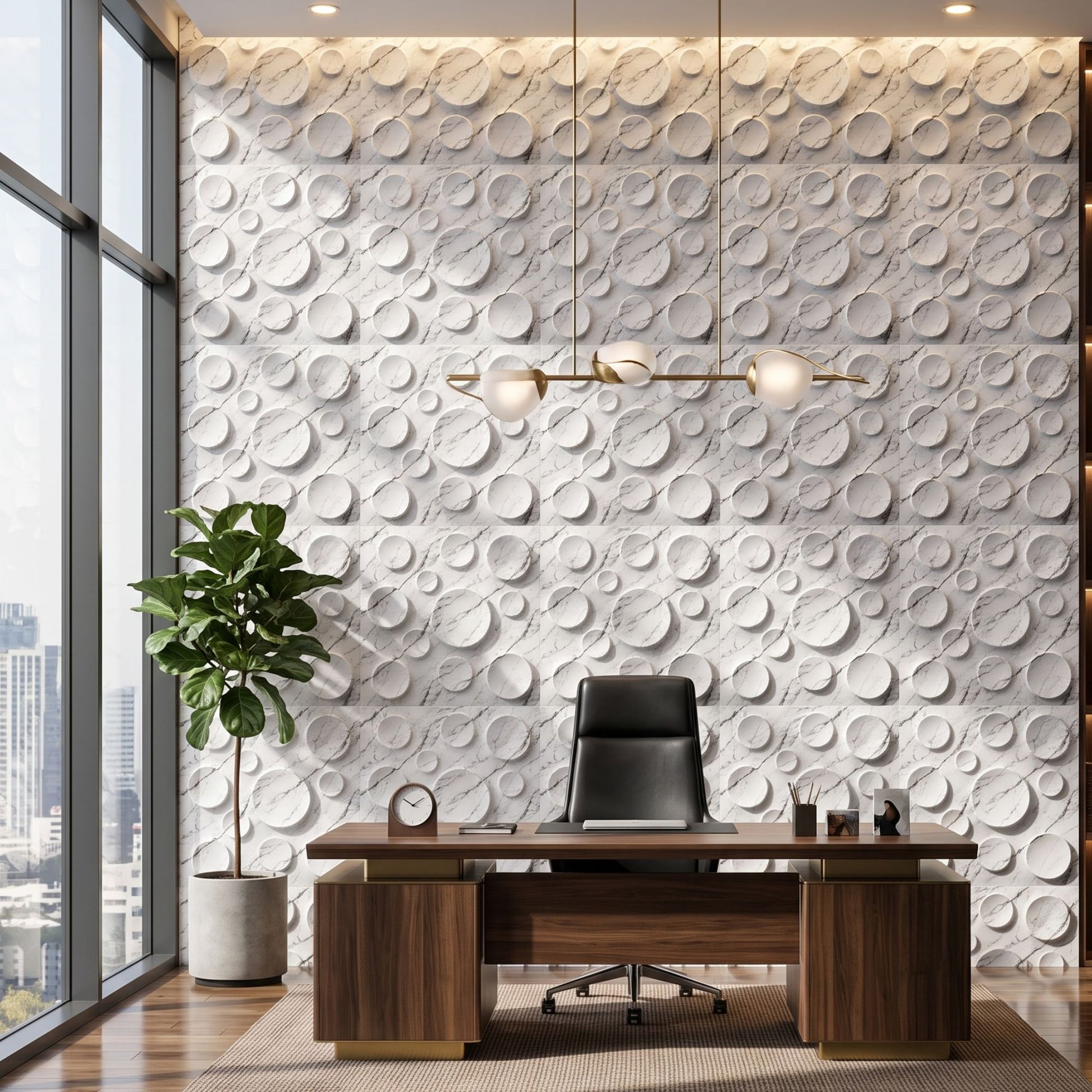 Imperial White Moon Design 3D Wall Panel-1