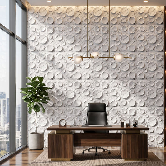 Imperial White Moon Design 3D Wall Panel-1