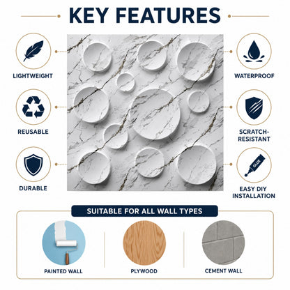 Imperial White Moon Design 3D Wall Panel-2