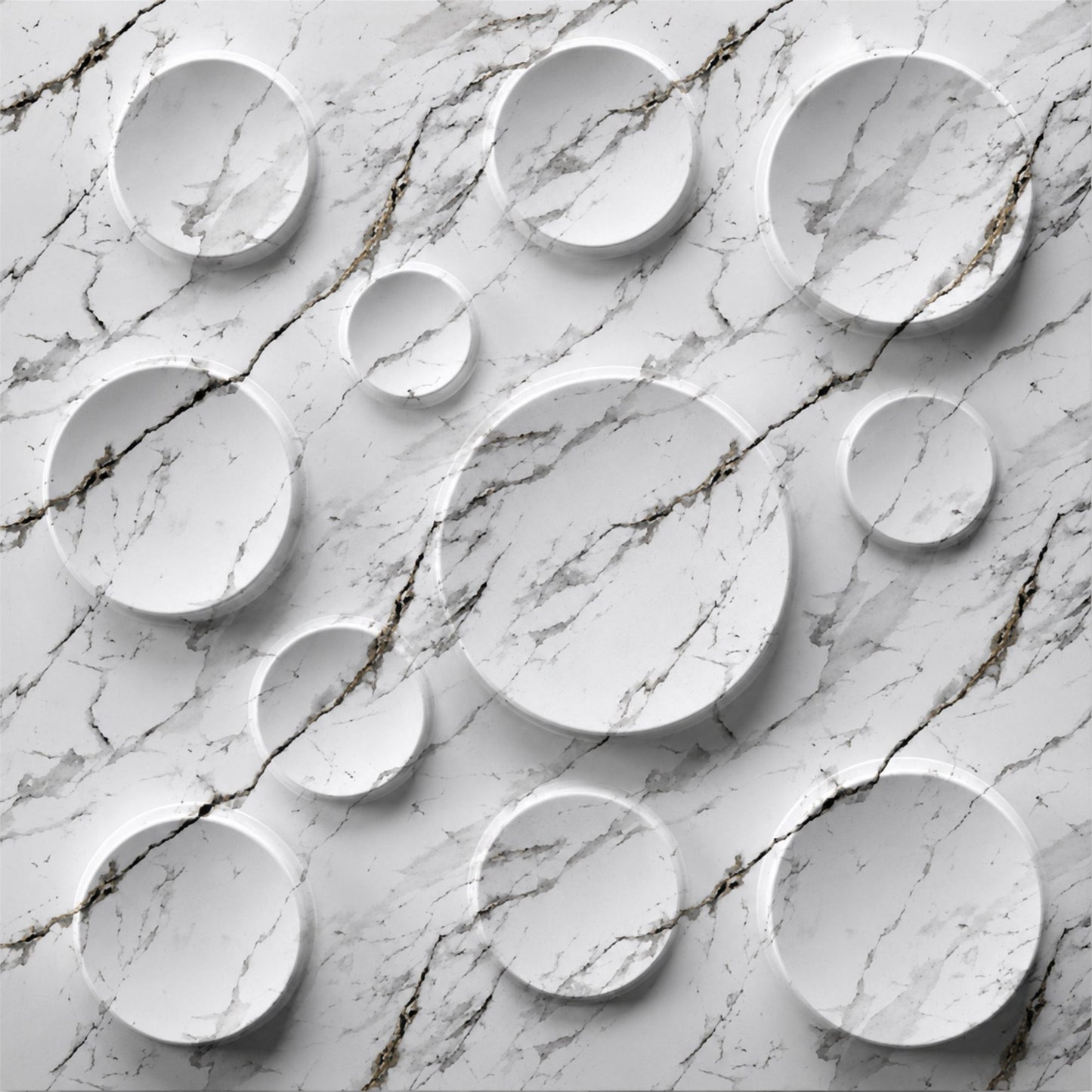 Imperial White Moon Design 3D Wall Panel