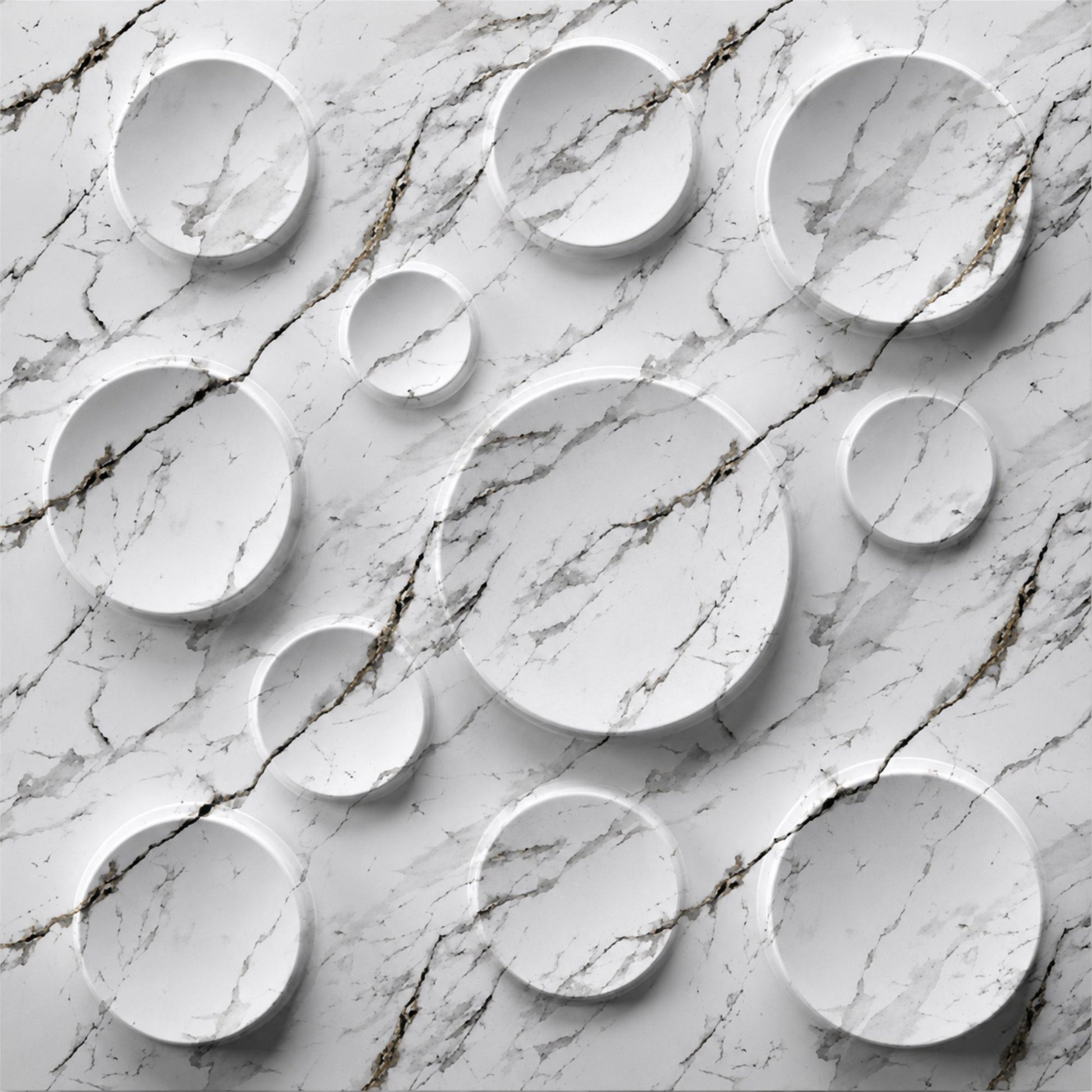 Imperial White Moon Design 3D Wall Panel