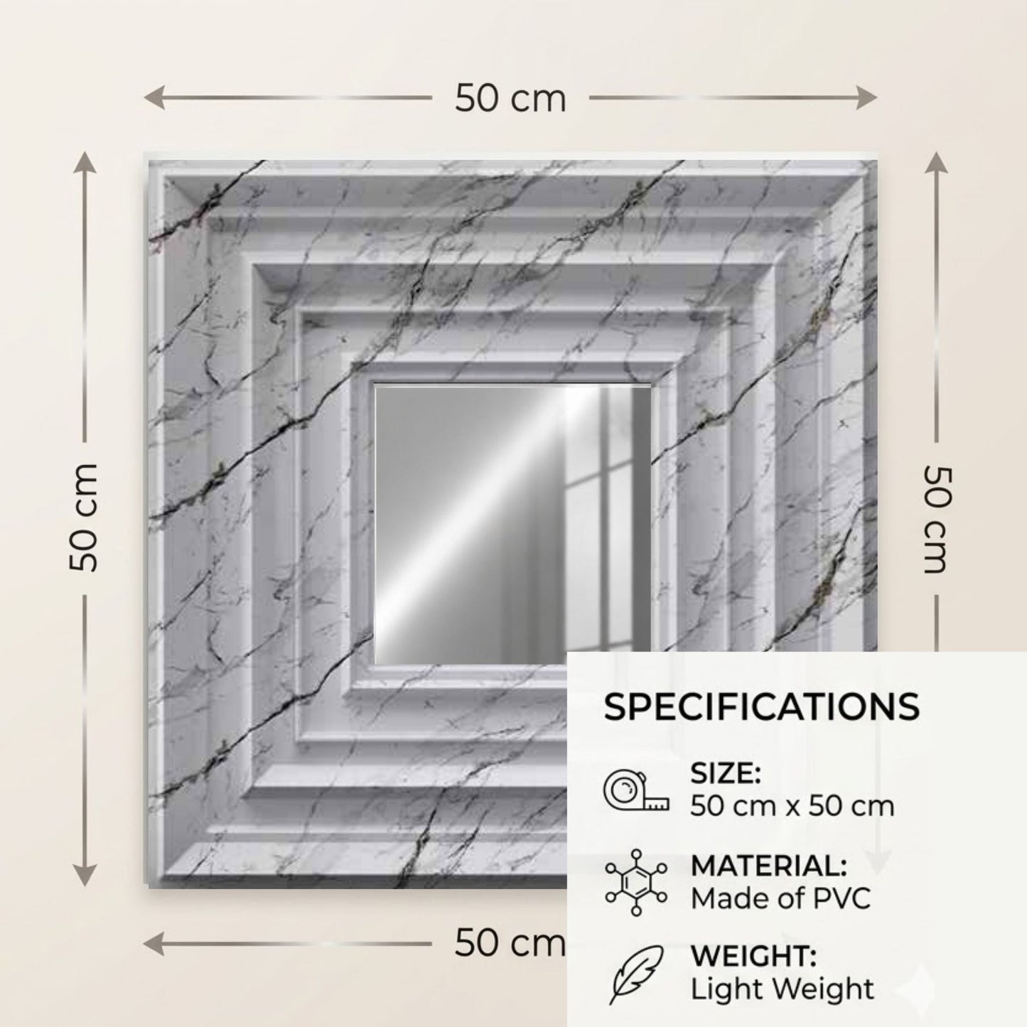Imperial White Silver Accent Design Acrylic 3D Wall Panel-4