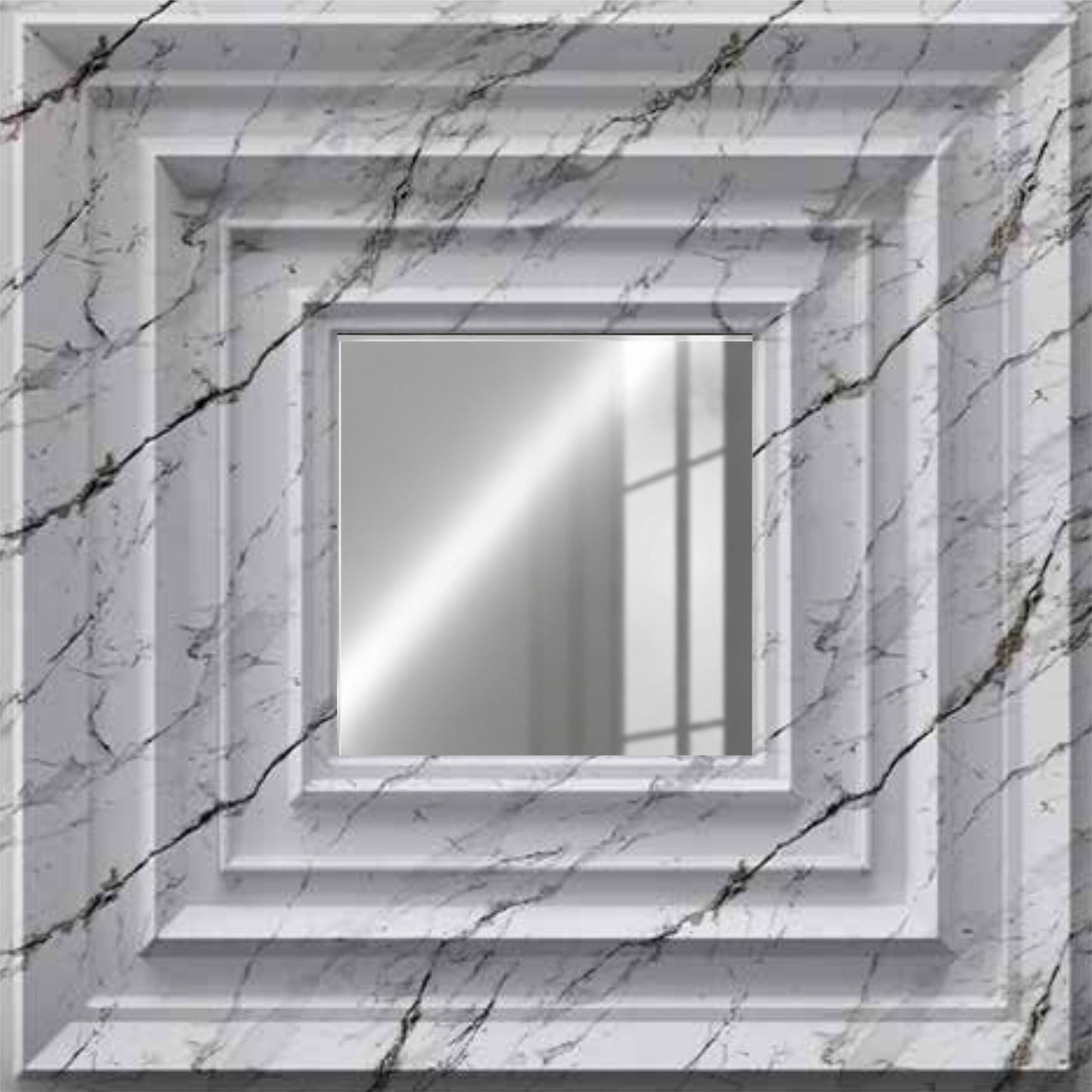 Imperial White Silver Accent Design Acrylic 3D Wall Panel