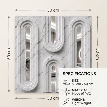 Imperial White Silver Acrylic Loops Design 3D Wall Panel-6