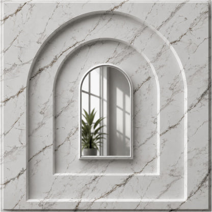 Imperial White Silver Archi Design Acrylic 3D Wall Panel