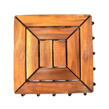 Interlocking Deck Tiles for Balcony & Outdoor Flooring for Terrace, Garden & Patio, Pack of 12