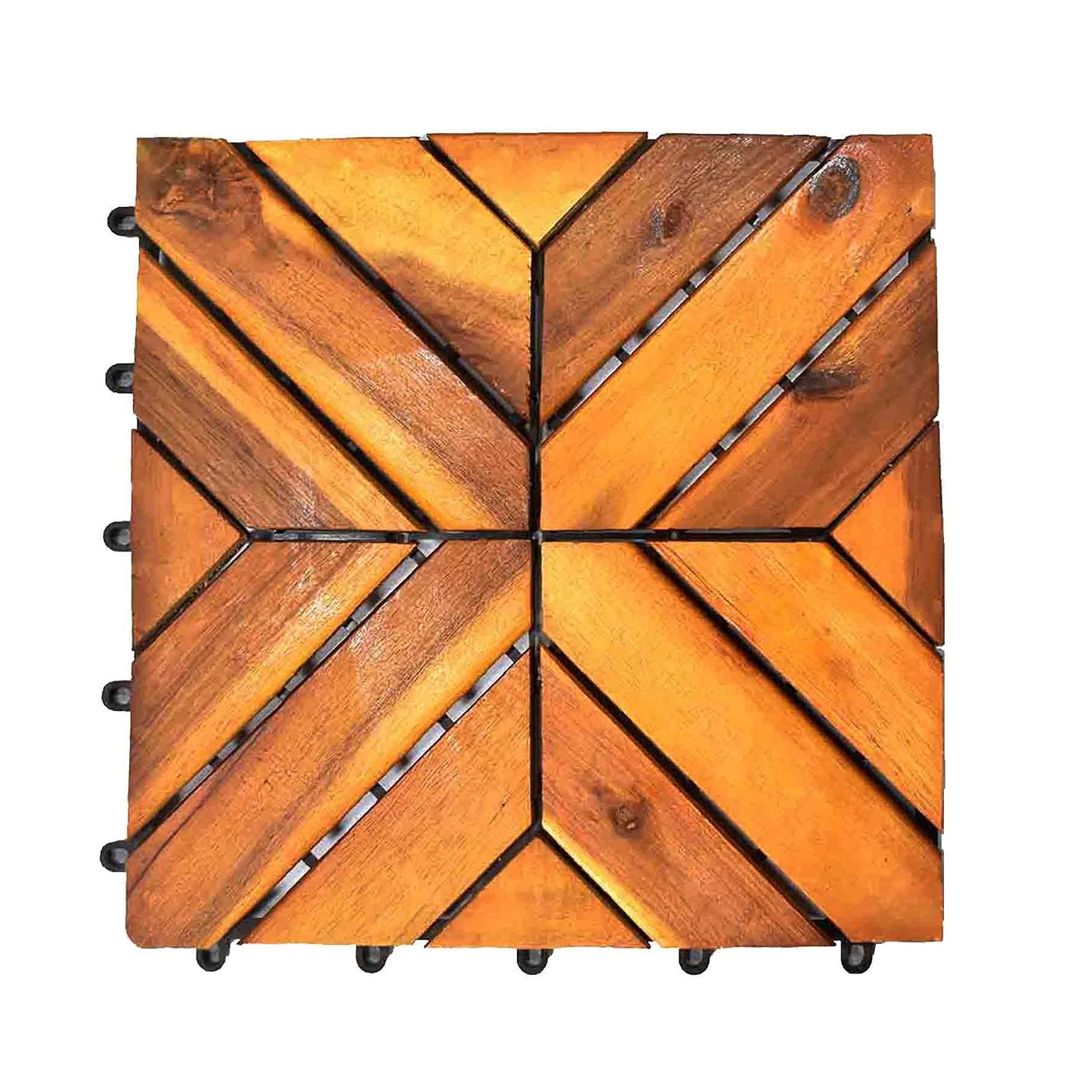 Interlocking Deck Tiles for Balcony & Outdoor Flooring for Terrace, Garden & Patio, Pack of 12