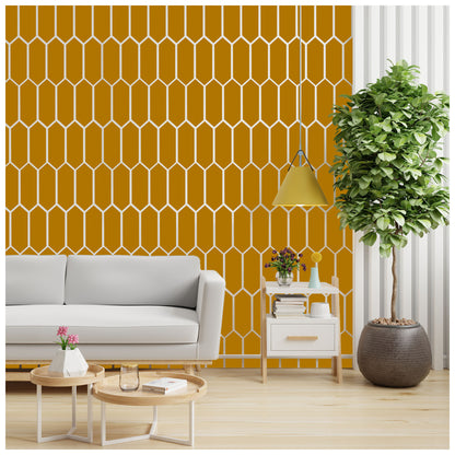wall painting stencils bricks design