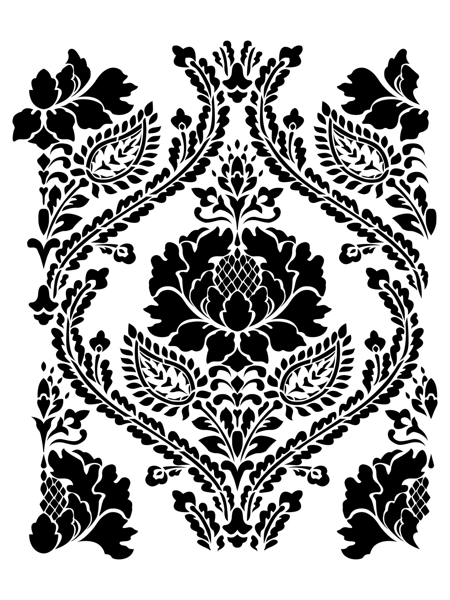 Latest Large Ontario Damask Stencils for Wall Painting (KDRDSS1188)