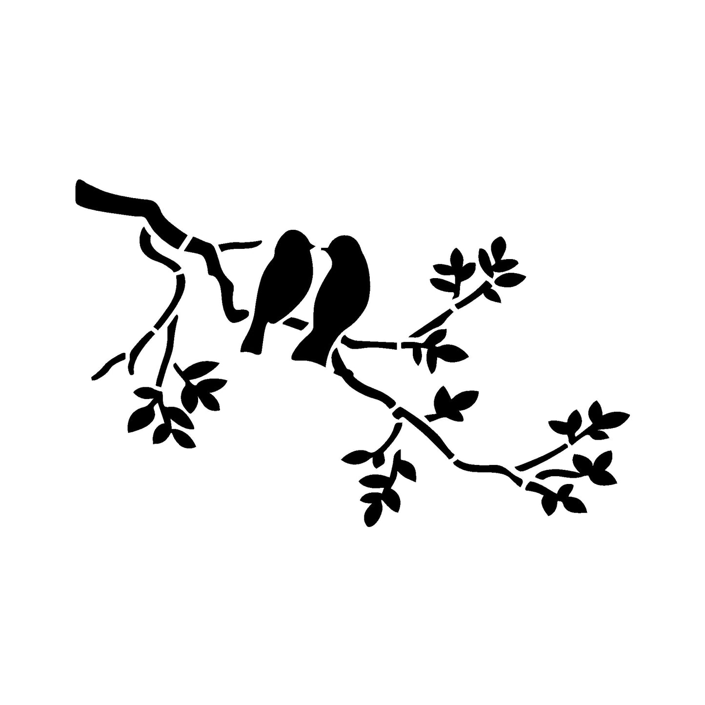 Birds On Branch Wall Design Stencil (KHS422)