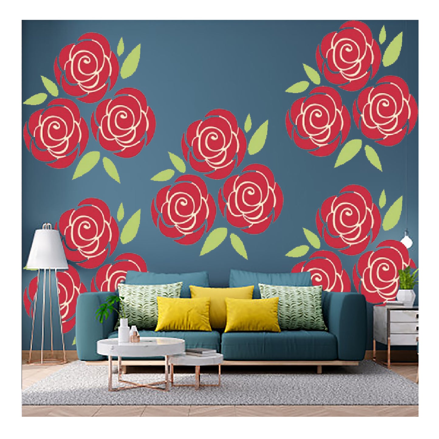Roses Wall Stencil (KHS433)