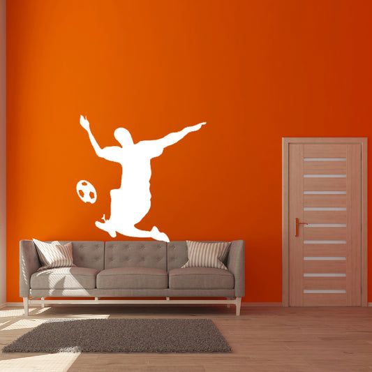 Man Playing Football Wall Design Stencil (KHSNT135)