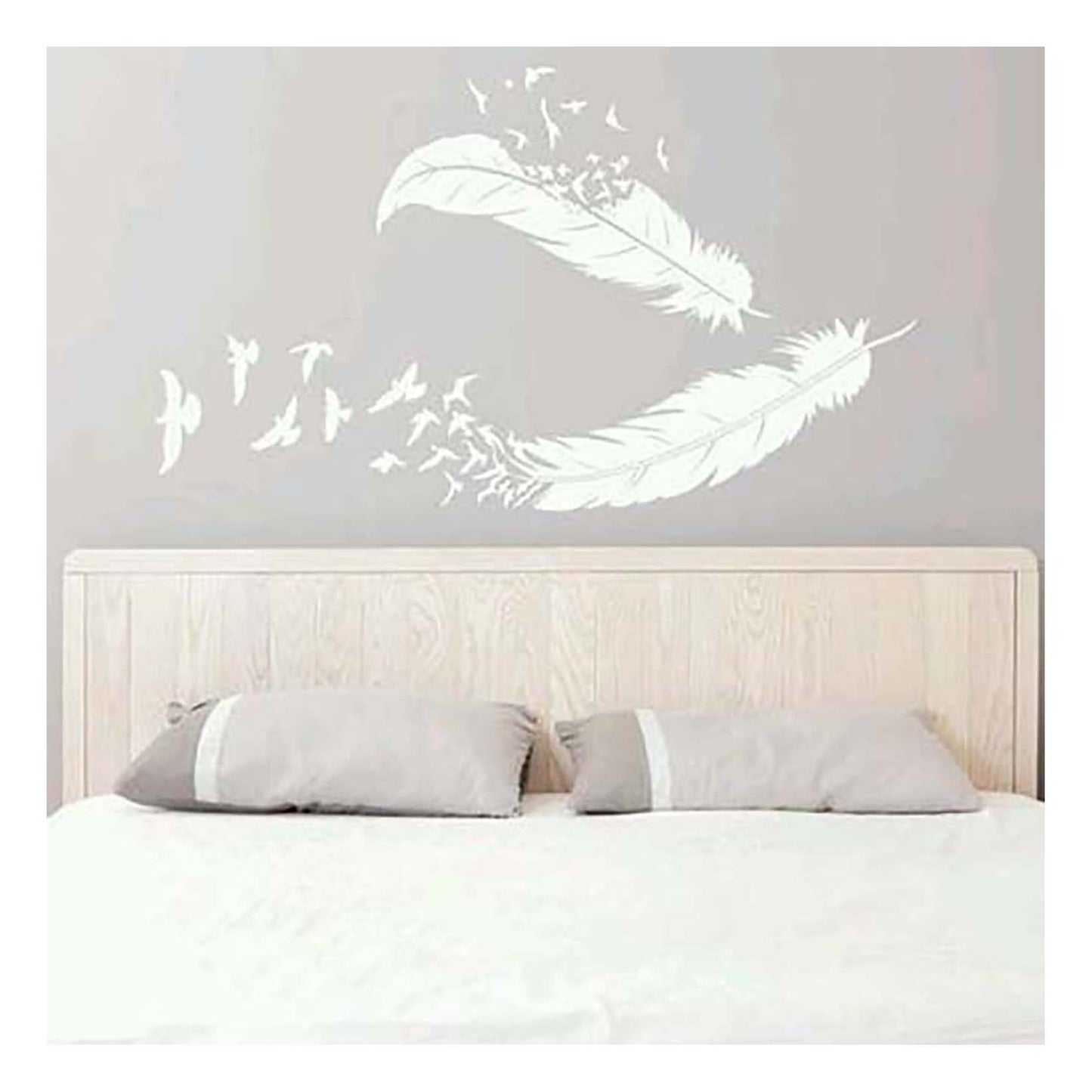 Flying Feathers Wall Design Stencil (KHSNT365)