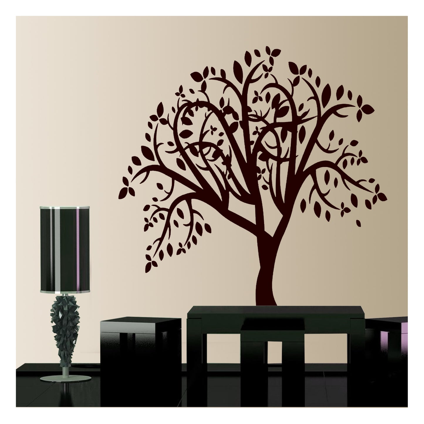 Large Full Size Happy Tree Wall Design Stencil (KHSNT373)