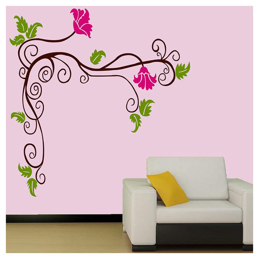 Large Size Crocus Flowers Wall Design Stencil (KHSNT380)