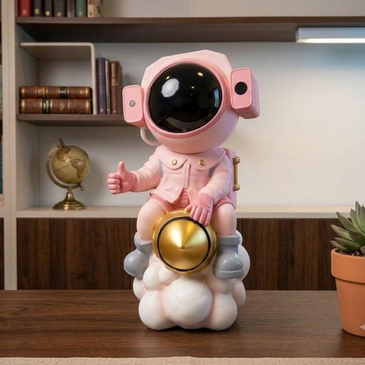 LED Table Top Desk Decor Astronaut Rocket Pink