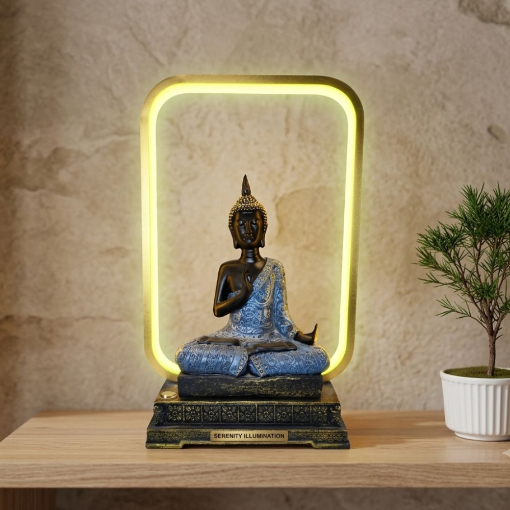 LED Table Top Desk Decor Buddha Square