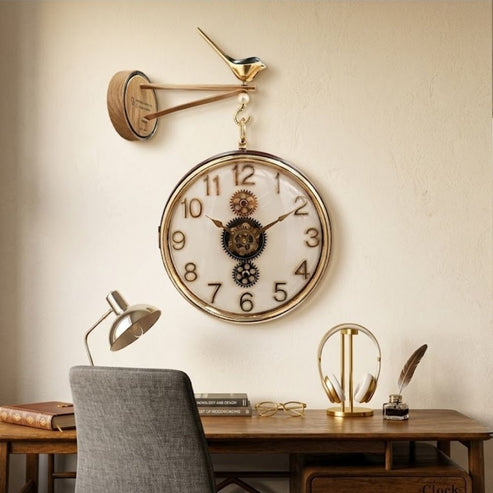 Classic Wall Clock Decorative Size-30 cm | white Black Bird