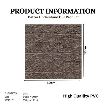 Magnum Brown Self Adhesive Wall Panels Abstract Design
