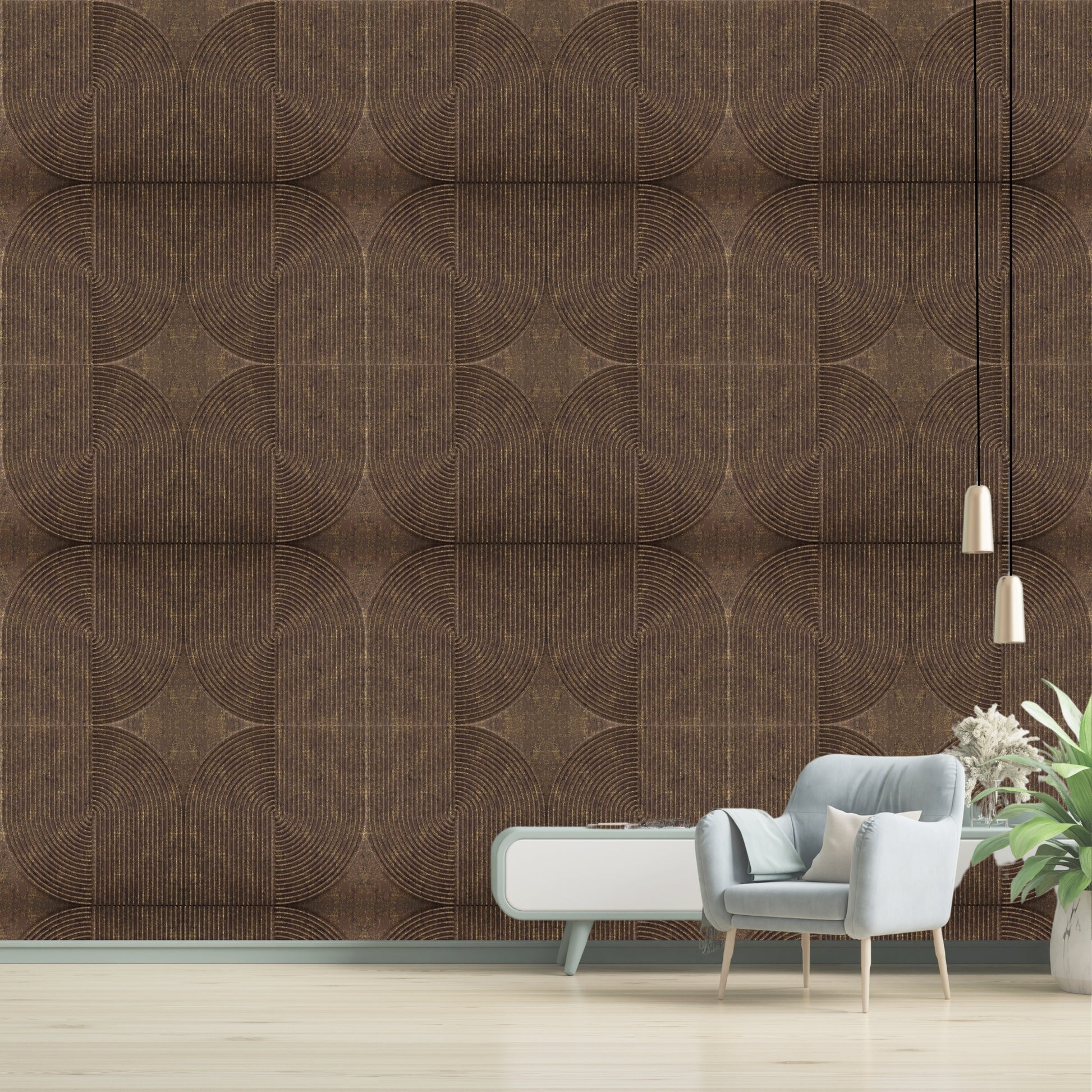 Magnum Brown Self Adhesive Panels Circle Design