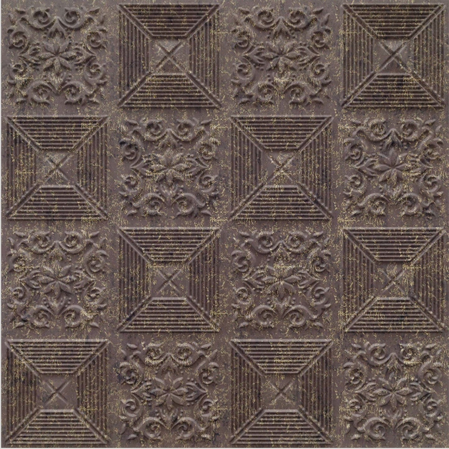 Mangum Brown Self Adhesive Wall Panels Flower Design
