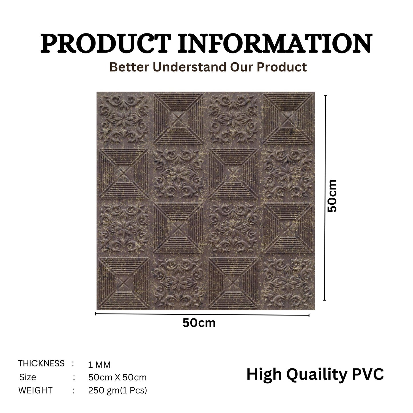 Mangum Brown Self Adhesive Wall Panels Flower Design