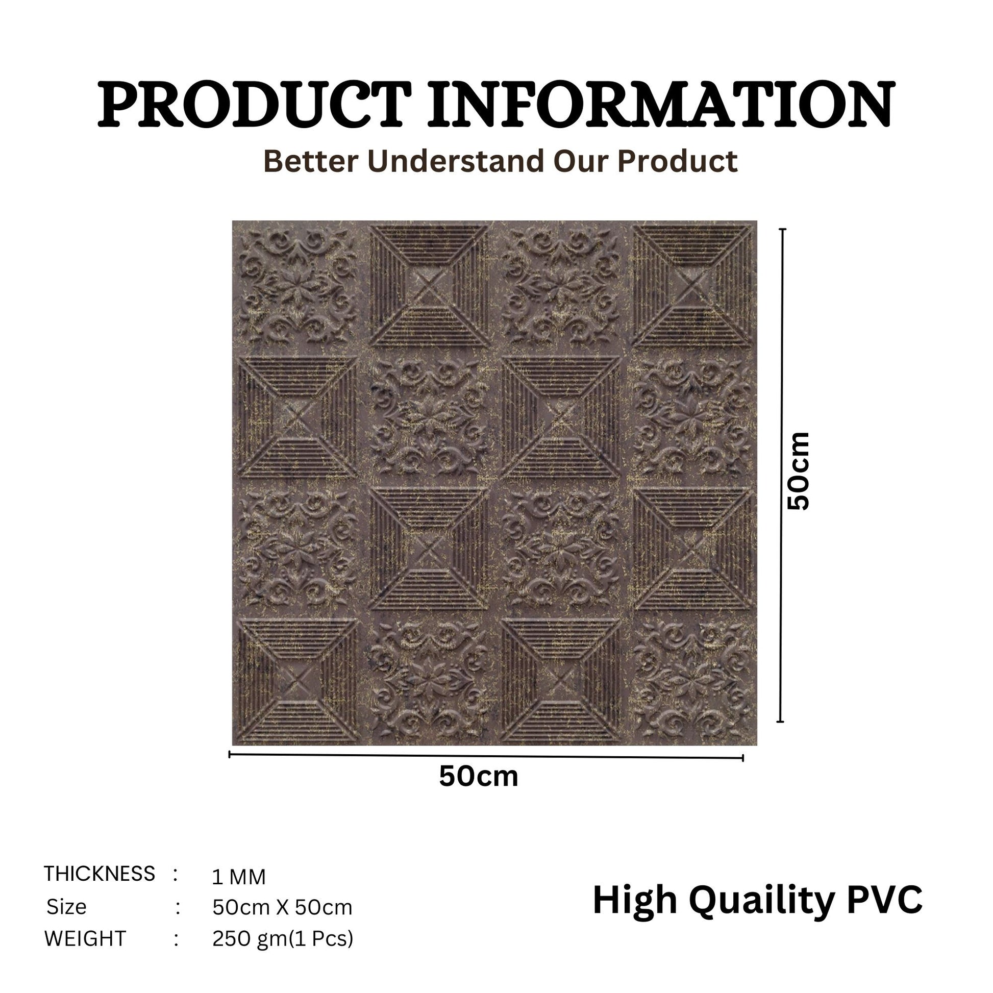 Mangum Brown Self Adhesive Wall Panels Flower Design